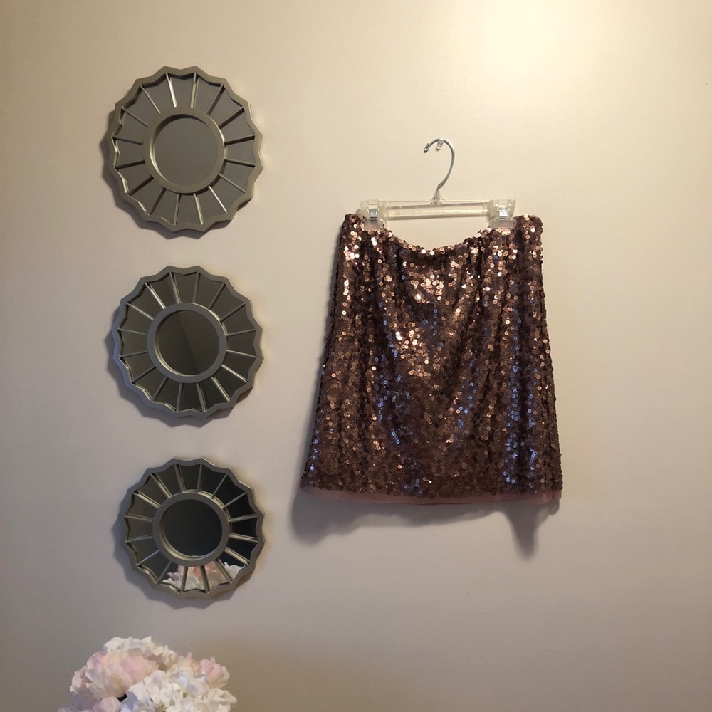 Lauren Conrad gold sequin skirt